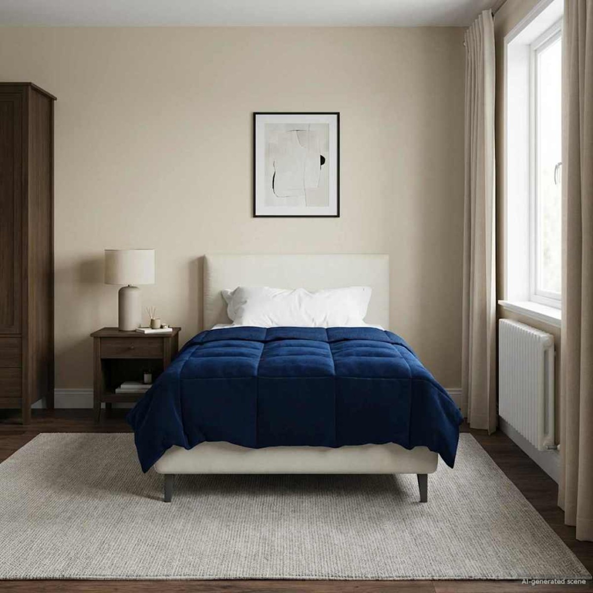 vidaXL Καλοκαιρινό Παπλωματοθήκη 155 x 220 cm Καλοκαίρι Σκούρο Μπλε