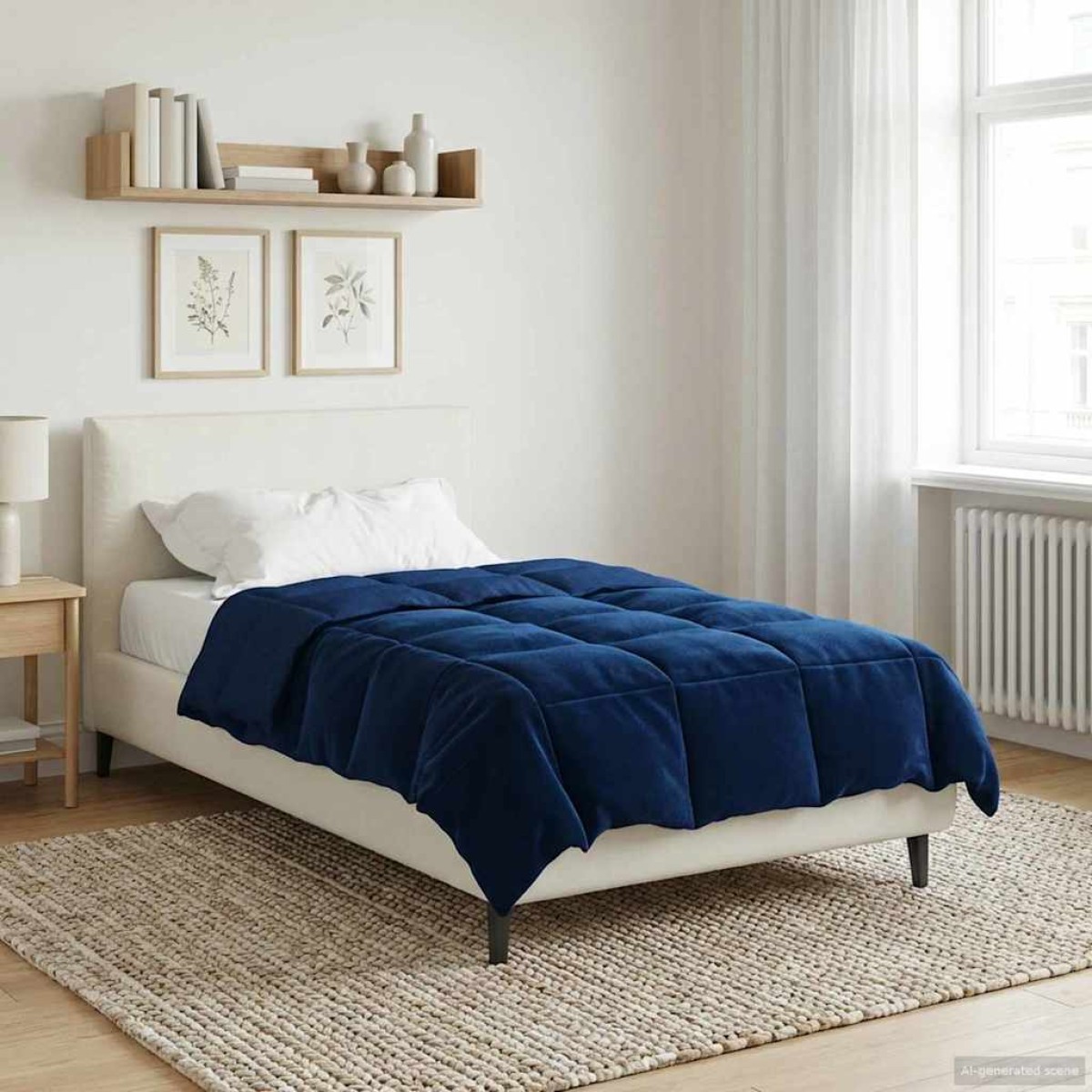 vidaXL Καλοκαιρινό Παπλωματοθήκη 155 x 220 cm Καλοκαίρι Σκούρο Μπλε