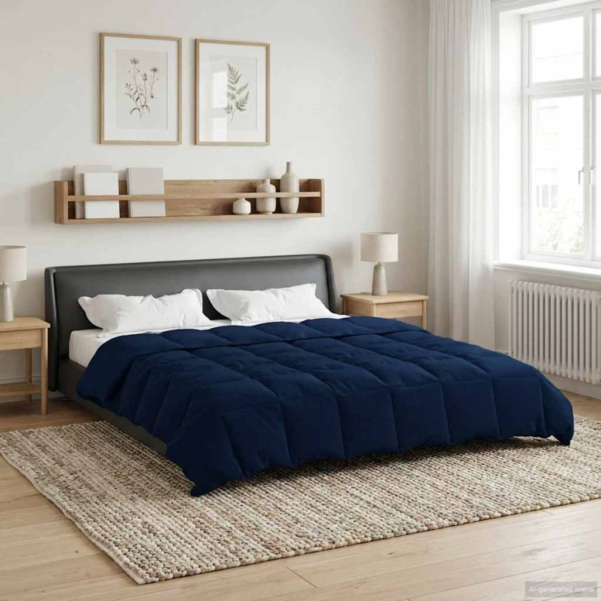 vidaXL Καλοκαιρινό Παπλωματοθήκη 200 x 220 cm Καλοκαίρι Σκούρο Μπλε