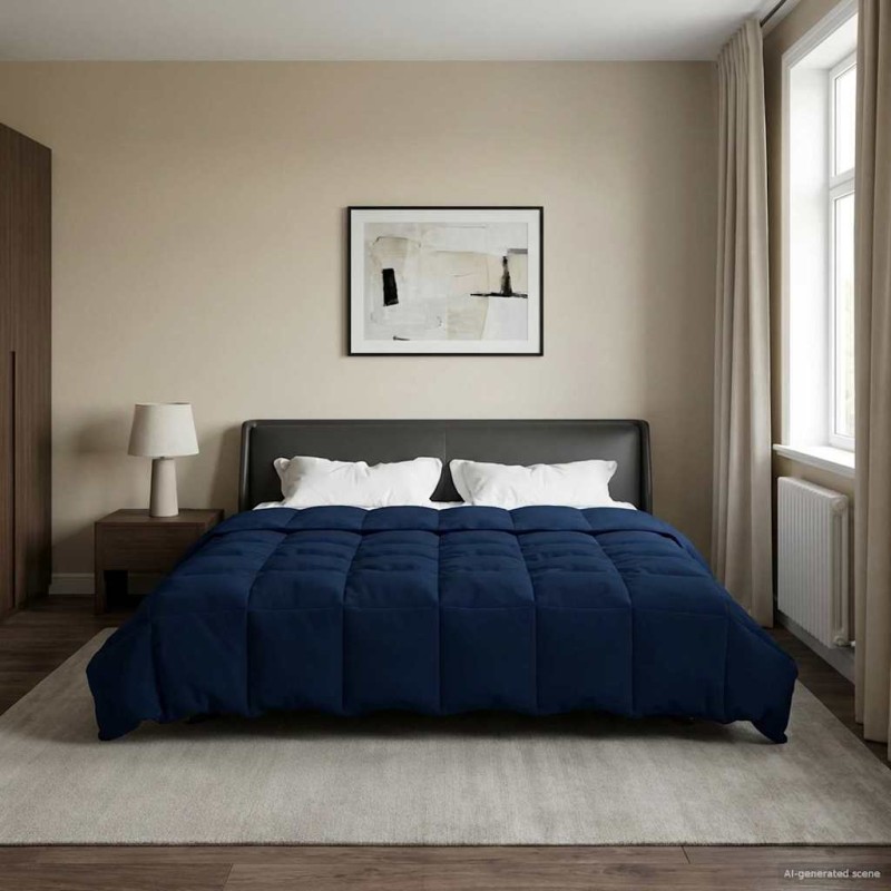 vidaXL Καλοκαιρινό Παπλωματοθήκη 200 x 220 cm Καλοκαίρι Σκούρο Μπλε