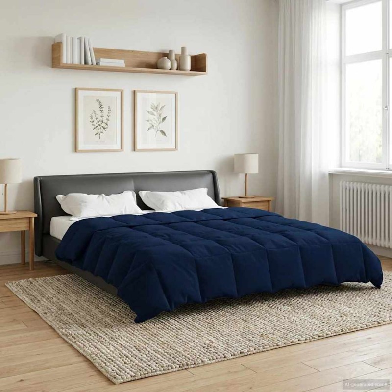 vidaXL Καλοκαιρινό Παπλωματοθήκη 220 x 240 cm Καλοκαίρι Σκούρο Μπλε
