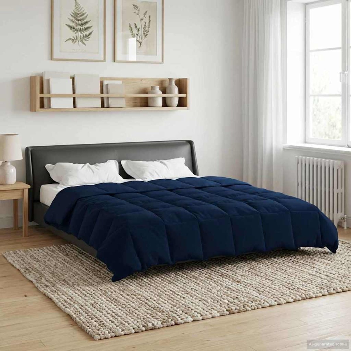 vidaXL Καλοκαιρινό Παπλωματοθήκη 220 x 260 cm Καλοκαίρι Σκούρο Μπλε