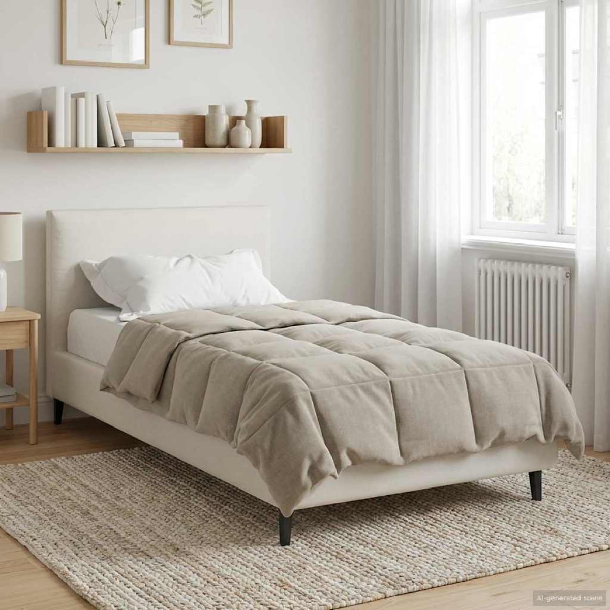 vidaXL Καλοκαιρινό Παπλωματοθήκη 135 x 200 cm Καλοκαίρι Κρεμ