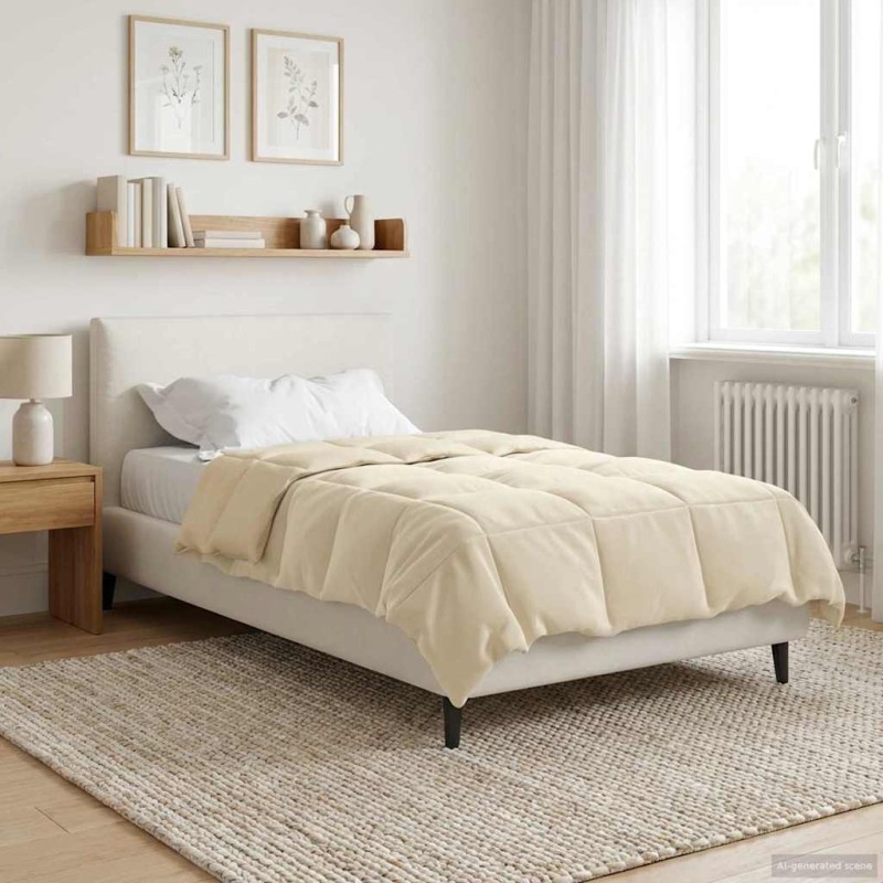 vidaXL Καλοκαιρινό Παπλωματοθήκη 155 x 200 εκ. Καλοκαίρι Κρεμ
