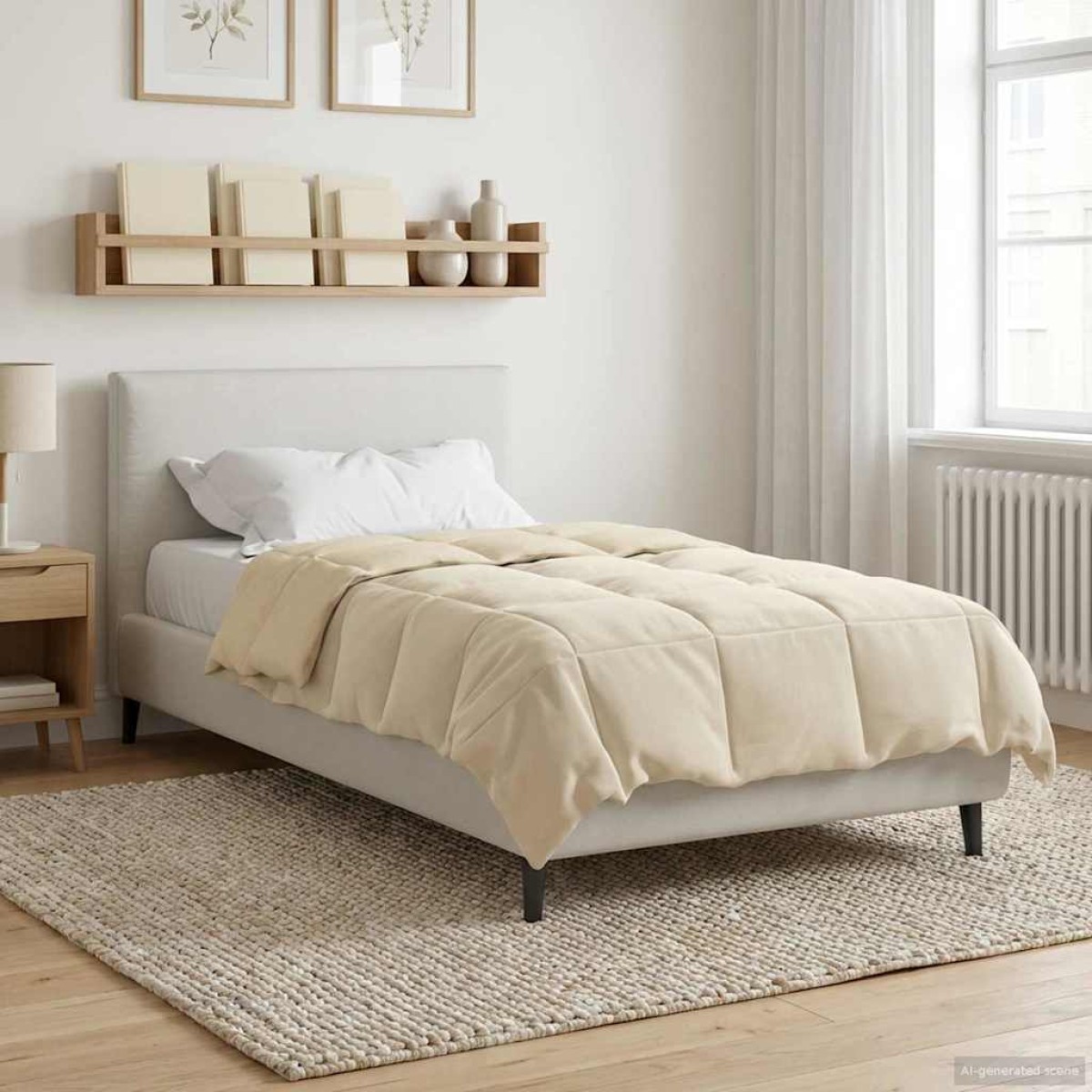 vidaXL Καλοκαιρινό Παπλωματοθήκη 135 x 220 εκ. Καλοκαίρι Κρεμ
