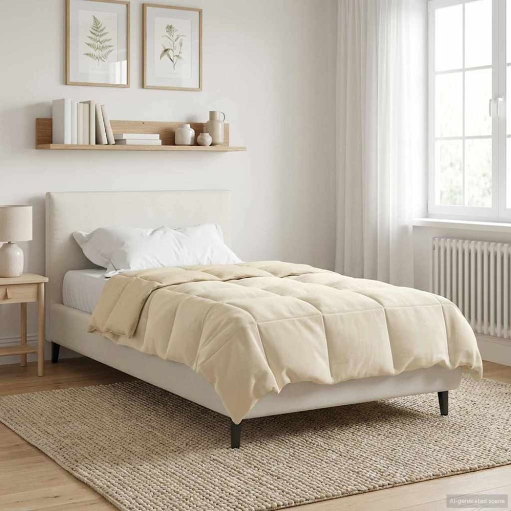vidaXL Καλοκαιρινό Παπλωματοθήκη 155 x 220 cm Καλοκαίρι Κρεμ