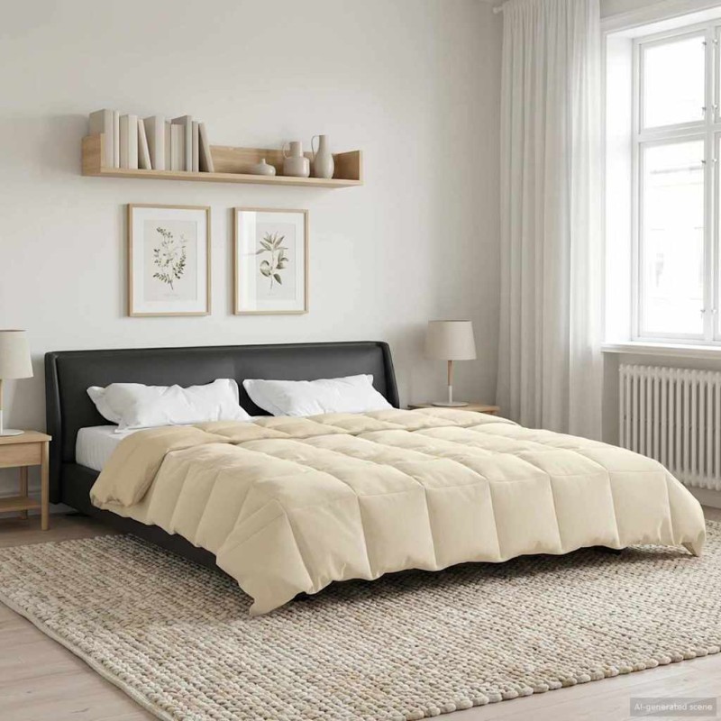vidaXL Καλοκαιρινό Παπλωματοθήκη 200 x 220 cm Καλοκαίρι Κρεμ