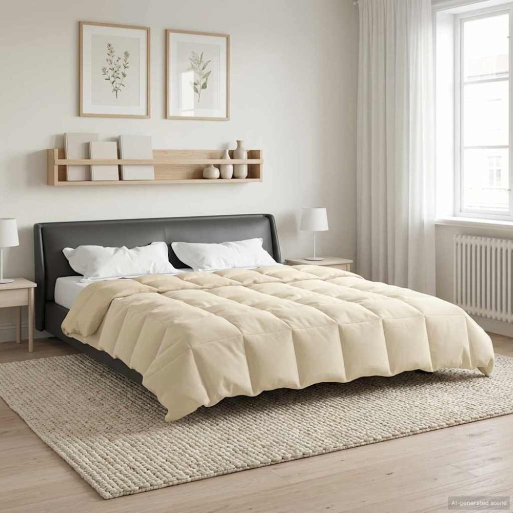 vidaXL Καλοκαιρινό Παπλωματοθήκη 220 x 240 cm Καλοκαίρι Κρεμ
