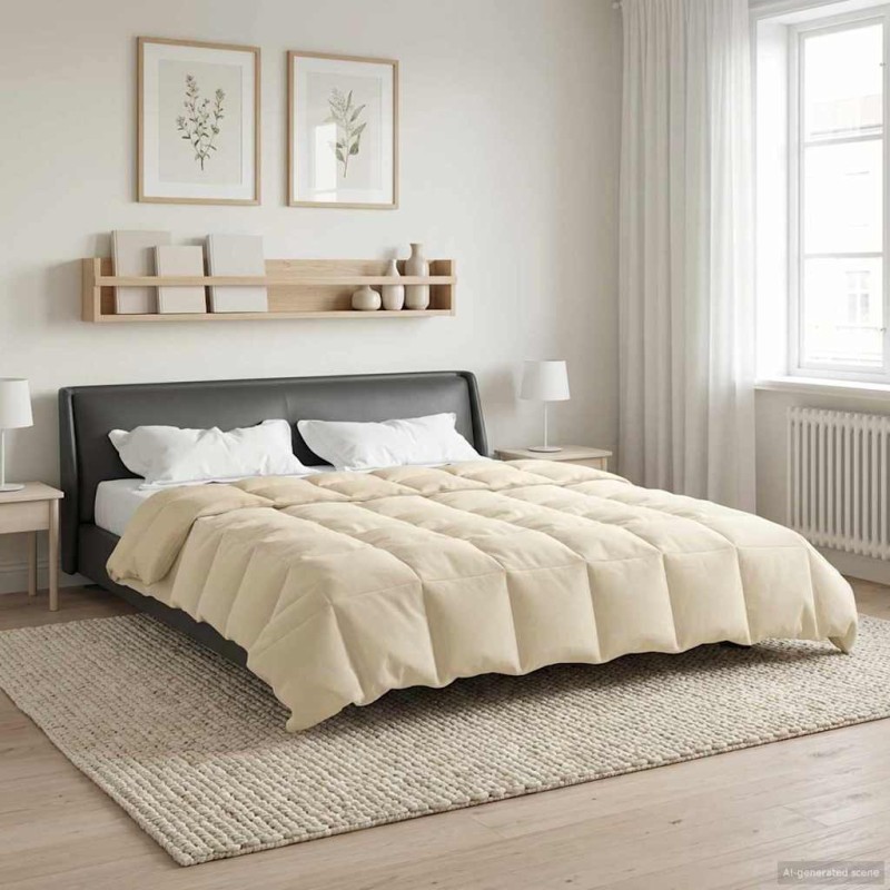 vidaXL Καλοκαιρινό Παπλωματοθήκη 220 x 240 cm Καλοκαίρι Κρεμ