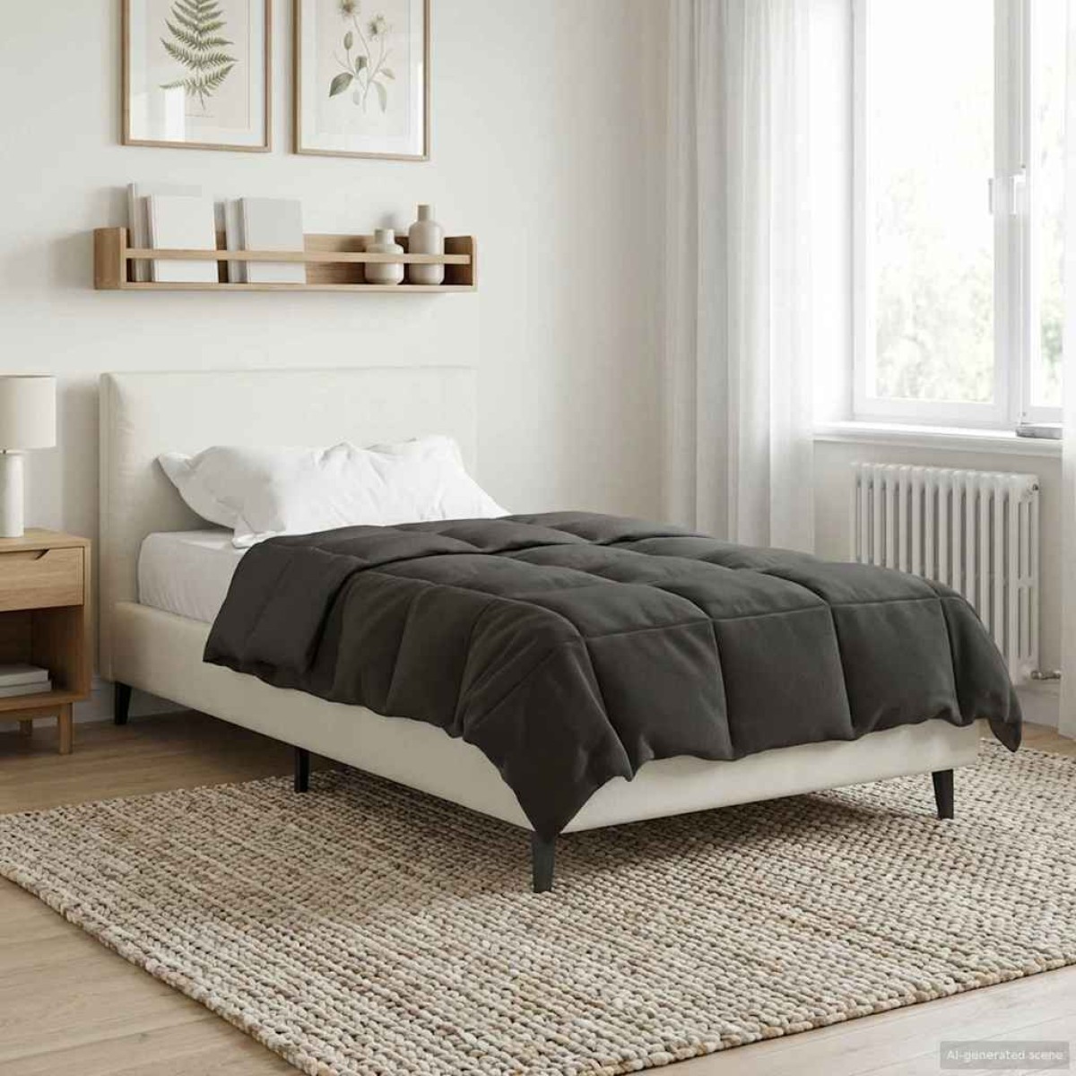 vidaXL Κουβέρτα ολόκληρου του χρόνου 135 x 200 cm 4 Εποχές Ανθρακί