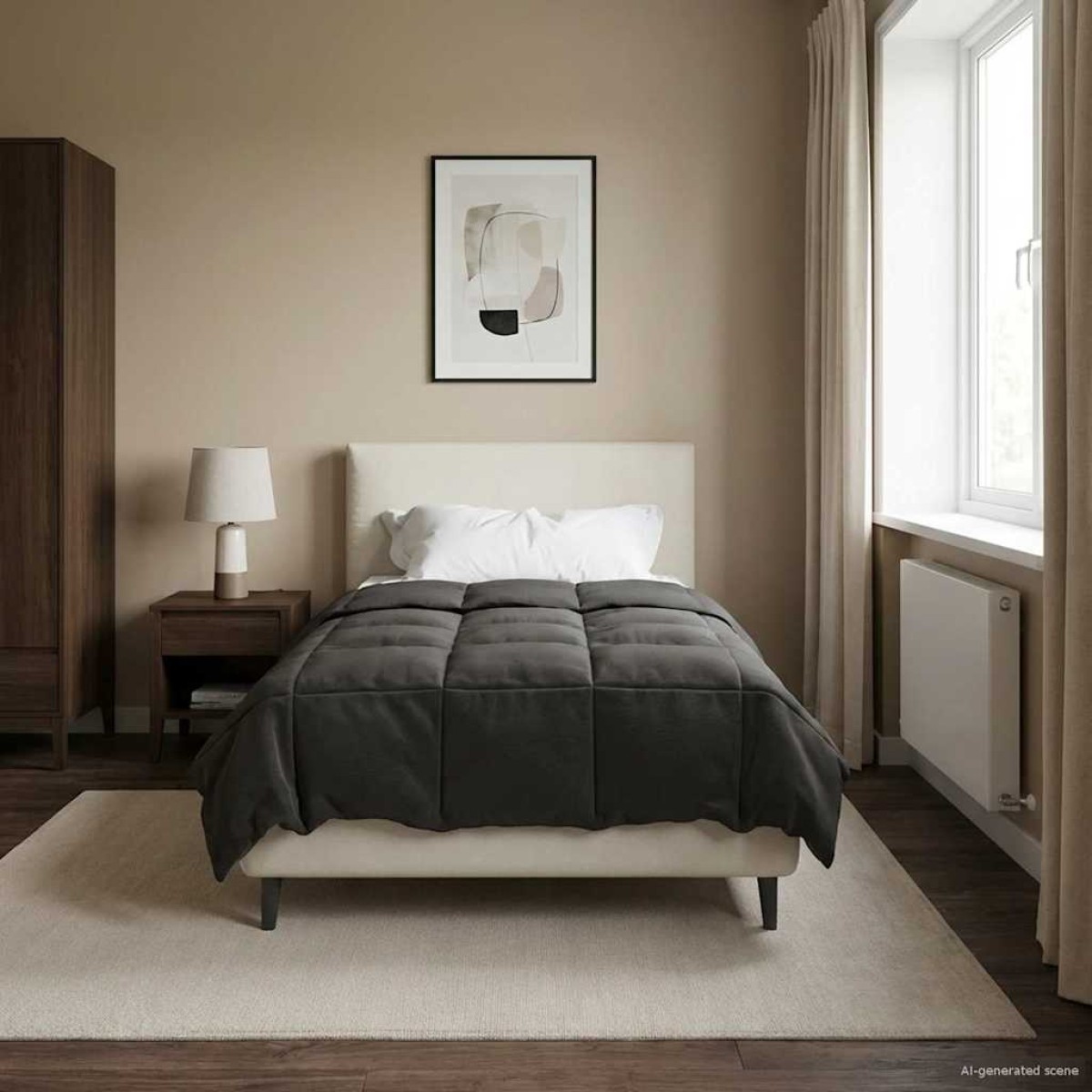 vidaXL Κουβέρτα ολόκληρου του χρόνου 135 x 200 cm 4 Εποχές Ανθρακί