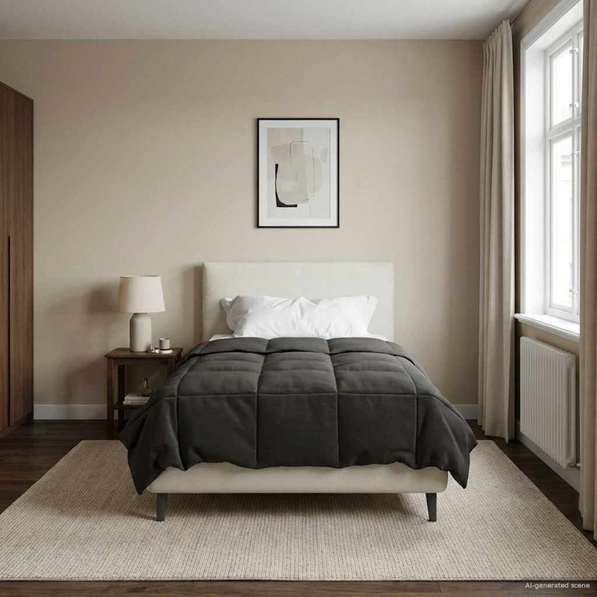 vidaXL Κουβέρτα ολόκληρου του χρόνου 155 x 220 cm 4 Εποχές Ανθρακί