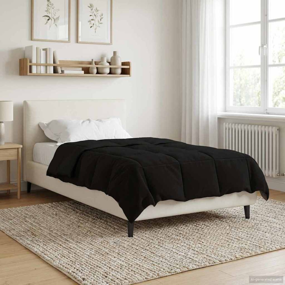 vidaXL Κουβέρτα ολόκληρου του χρόνου 140 x 200 cm 4 Εποχές Μαύρο