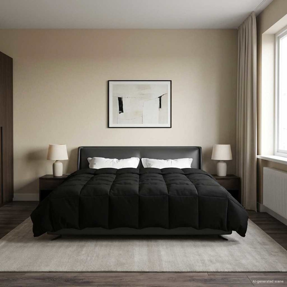 vidaXL Κουβέρτα ολόκληρου του χρόνου 200 x 200 cm 4 Εποχές Μαύρο
