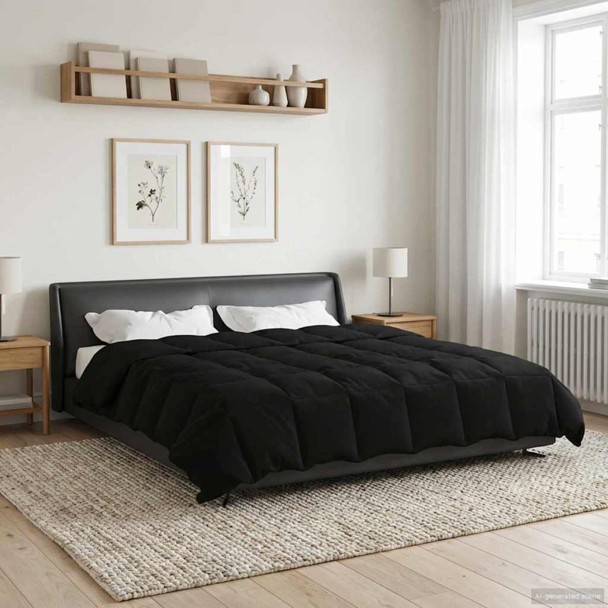 vidaXL Κουβέρτα ολόκληρου του χρόνου 200 x 200 cm 4 Εποχές Μαύρο