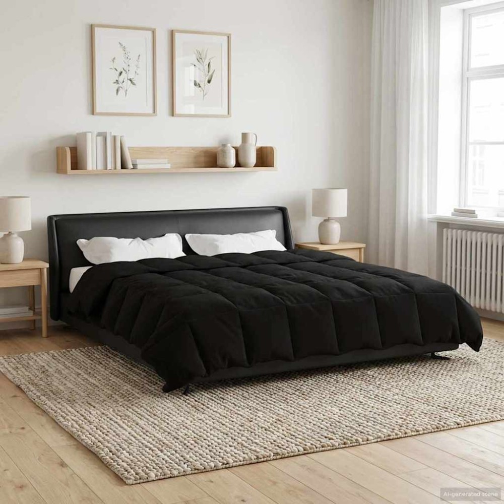 vidaXL Κουβέρτα ολόκληρου του χρόνου 200 x 240 cm 4 Εποχές Μαύρο
