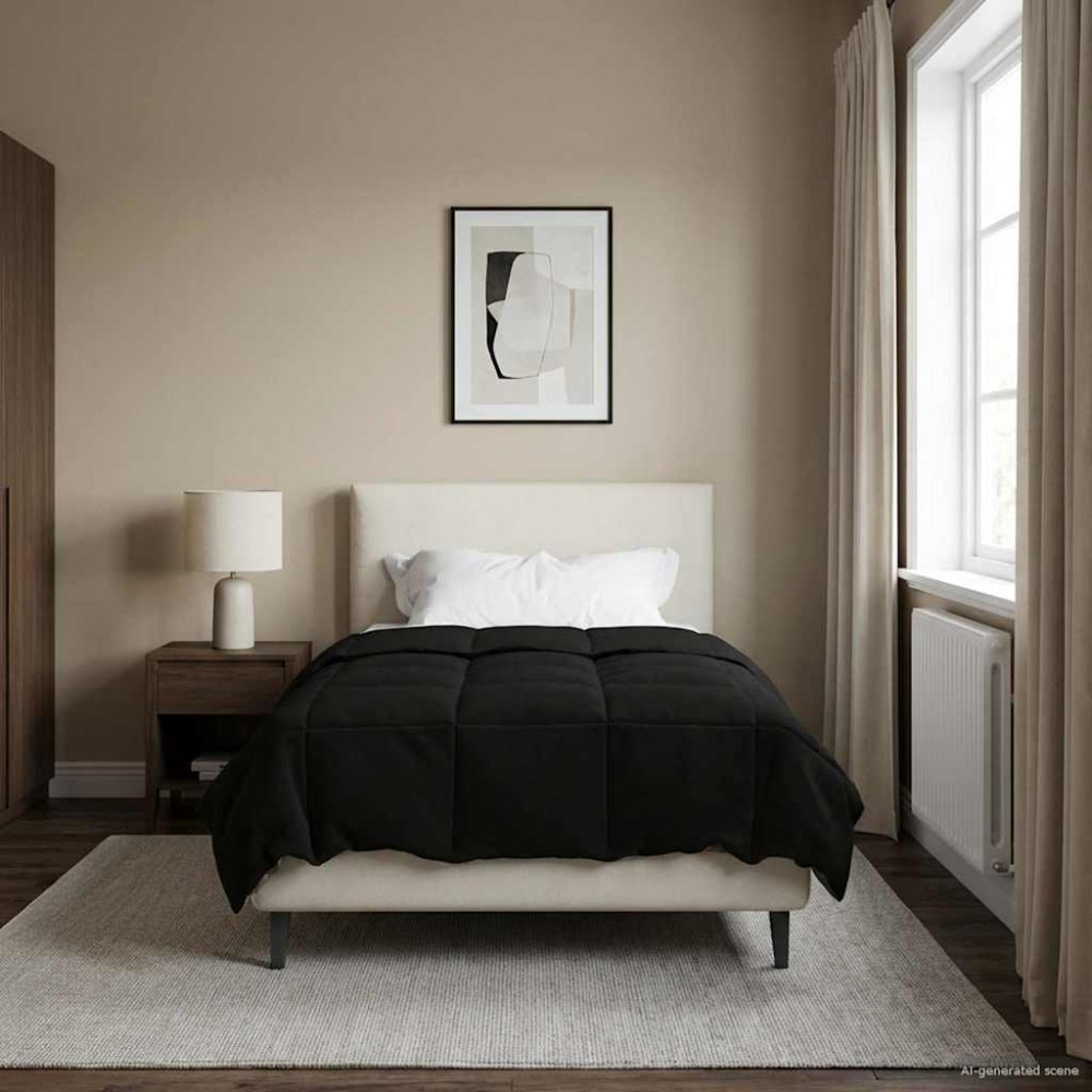 vidaXL Κουβέρτα ολόκληρου του χρόνου 155 x 220 cm 4 Εποχές Μαύρο