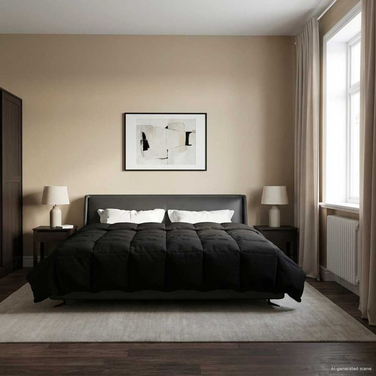 vidaXL Κουβέρτα ολόκληρου του χρόνου 200 x 220 cm 4 Εποχές Μαύρο
