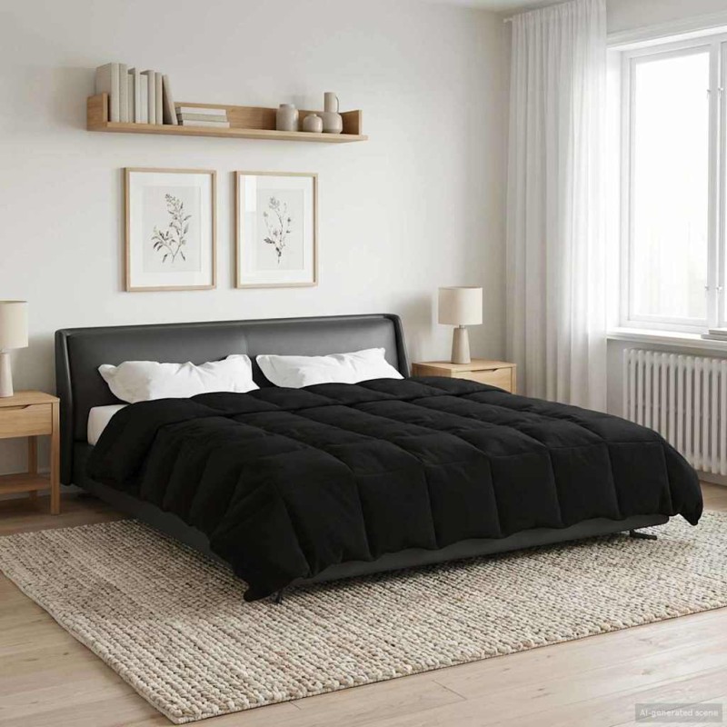 vidaXL Κουβέρτα ολόκληρου του χρόνου 200 x 220 cm 4 Εποχές Μαύρο