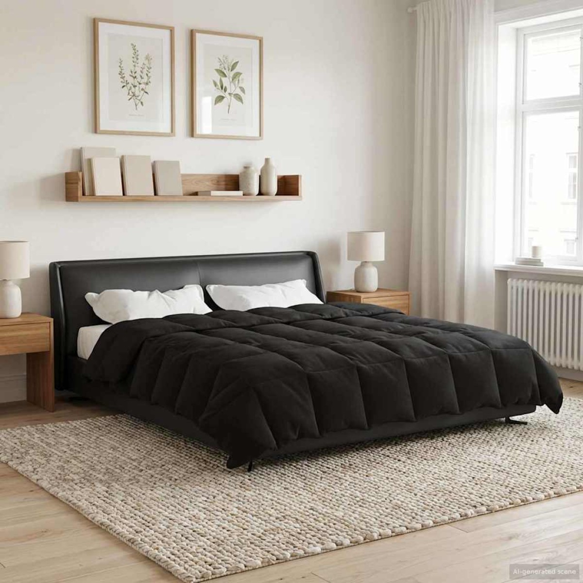 vidaXL Κουβέρτα ολόκληρου του χρόνου 240 x 220 cm 4 Εποχές Μαύρο