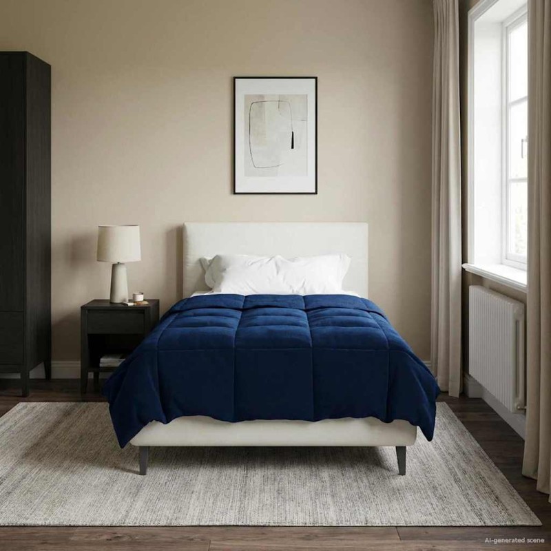 vidaXL Κουβέρτα ολόκληρου του χρόνου 135 x 200 cm 4 Εποχές Σκούρο Μπλε