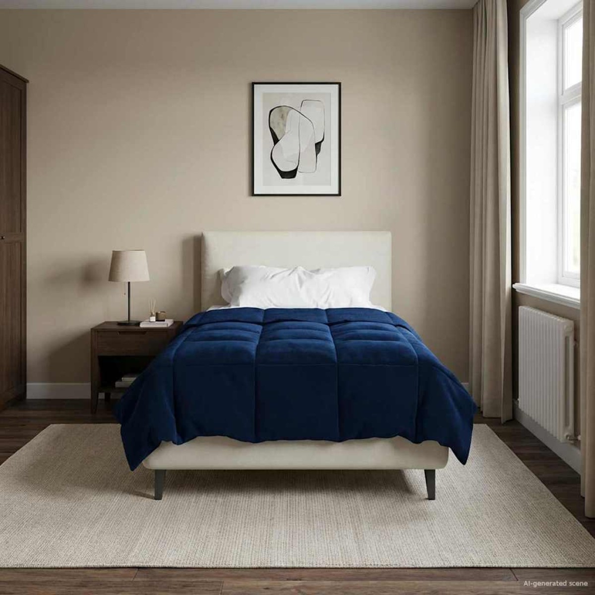 vidaXL Κουβέρτα ολόκληρου του χρόνου 140 x 200 cm 4 Εποχές Σκούρο Μπλε