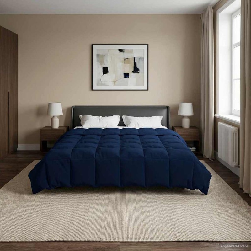 vidaXL Κουβέρτα ολόκληρου του χρόνου 200 x 200 cm 4 Εποχές Σκούρο Μπλε