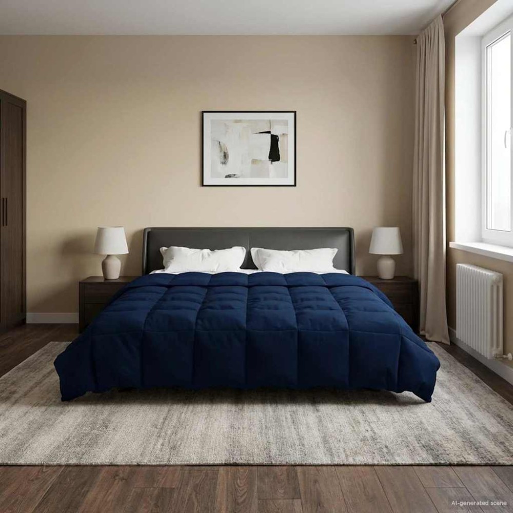 vidaXL Κουβέρτα ολόκληρου του χρόνου 200 x 240 cm 4 Εποχές Σκούρο Μπλε