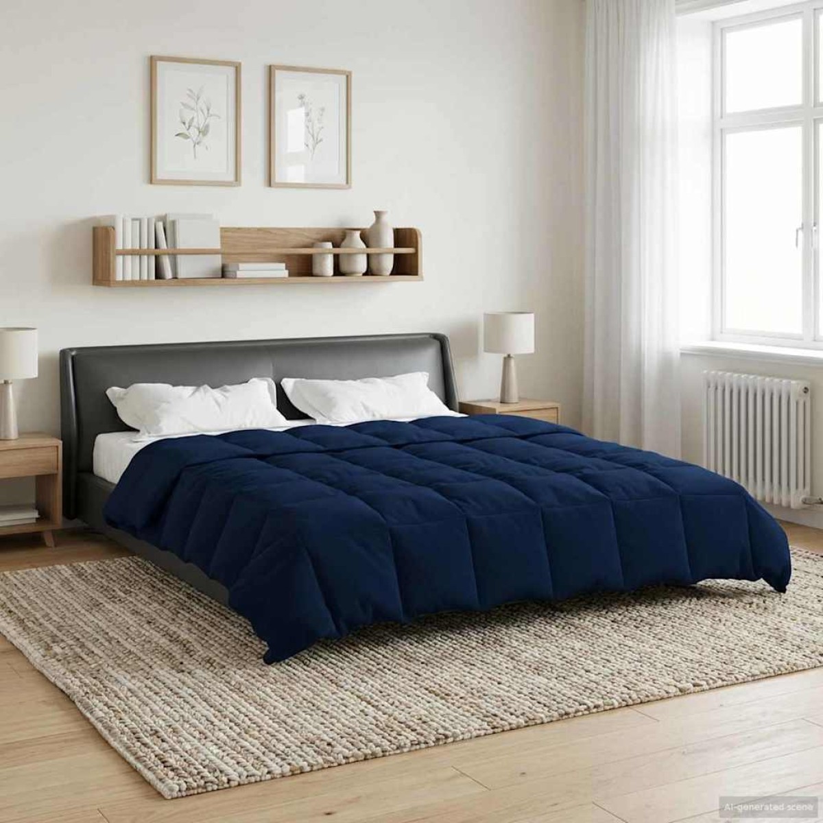 vidaXL Κουβέρτα ολόκληρου του χρόνου 200 x 240 cm 4 Εποχές Σκούρο Μπλε
