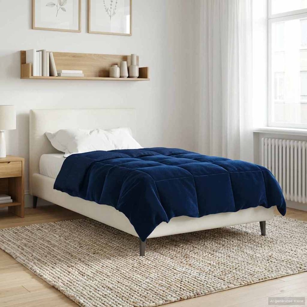 vidaXL Κουβέρτα ολόκληρου του χρόνου 140 x 220 cm 4 Εποχές Σκούρο Μπλε