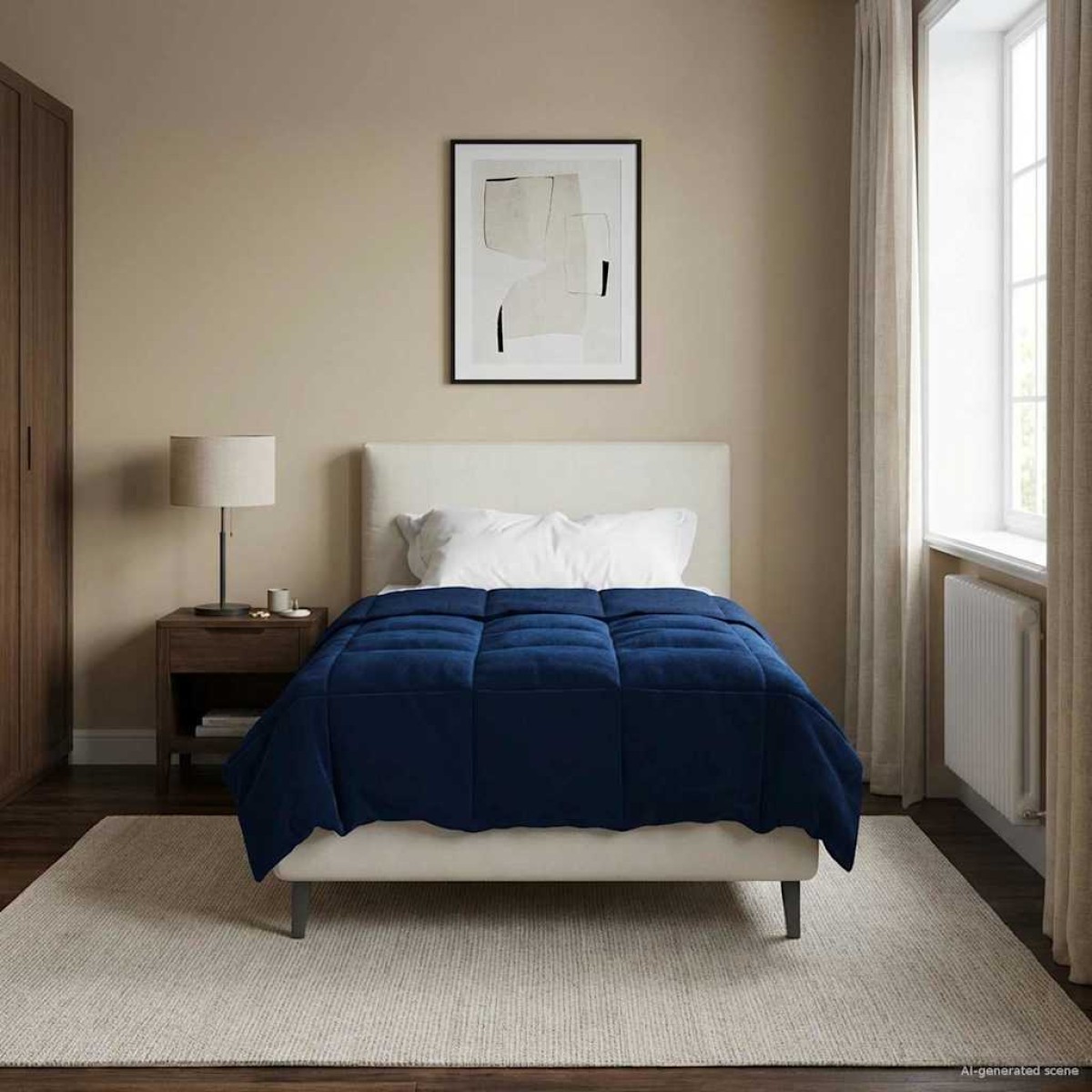 vidaXL Κουβέρτα ολόκληρου του χρόνου 140 x 220 cm 4 Εποχές Σκούρο Μπλε