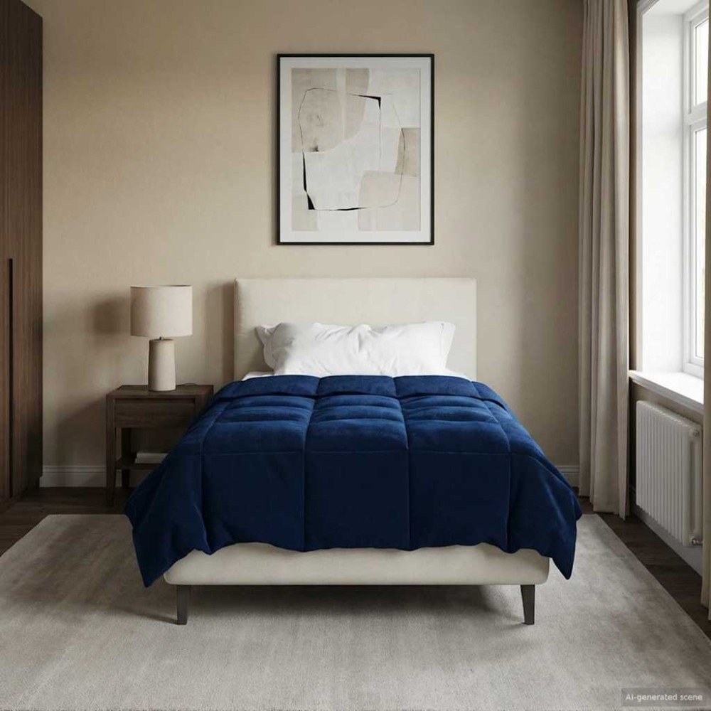 vidaXL Κουβέρτα ολόκληρου του χρόνου 155 x 220 cm 4 Εποχές Σκούρο Μπλε