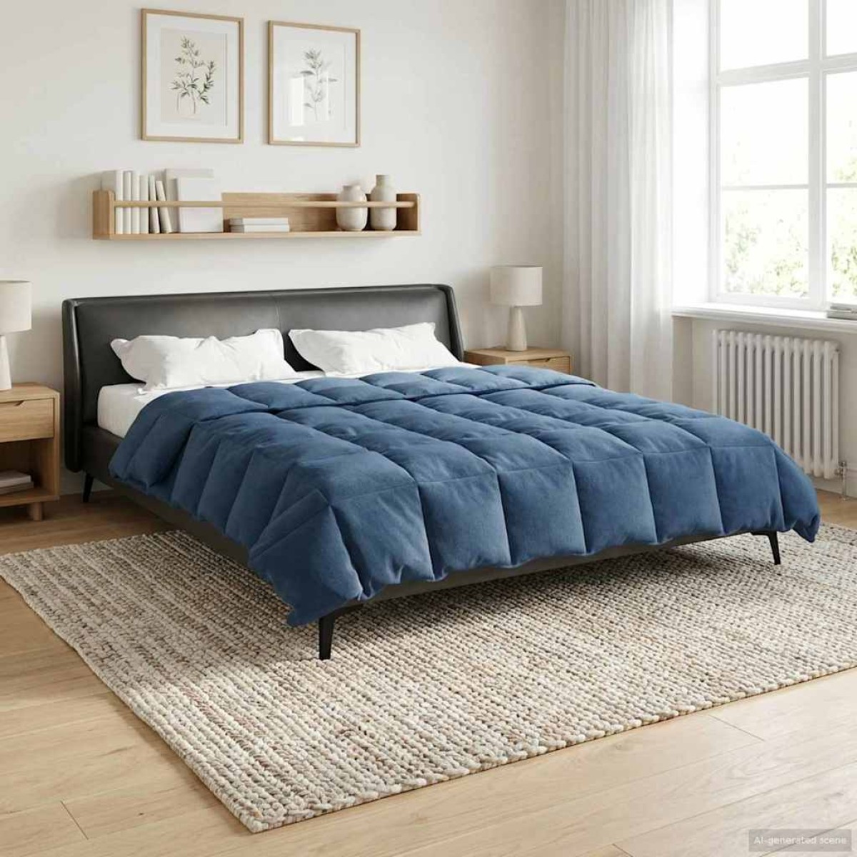 vidaXL Κουβέρτα ολόκληρου του χρόνου 200 x 220 cm 4 Εποχές Σκούρο Μπλε