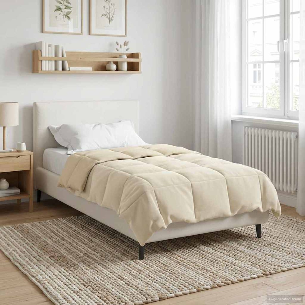 vidaXL Κουβέρτα ολόκληρου του χρόνου 140 x 200 cm 4 Εποχές Κρεμ