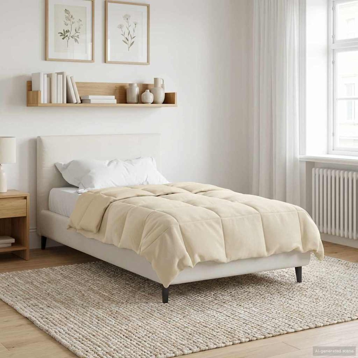 vidaXL Κουβέρτα ολόκληρου του χρόνου 155 x 200 εκ. 4 Εποχές Κρεμ