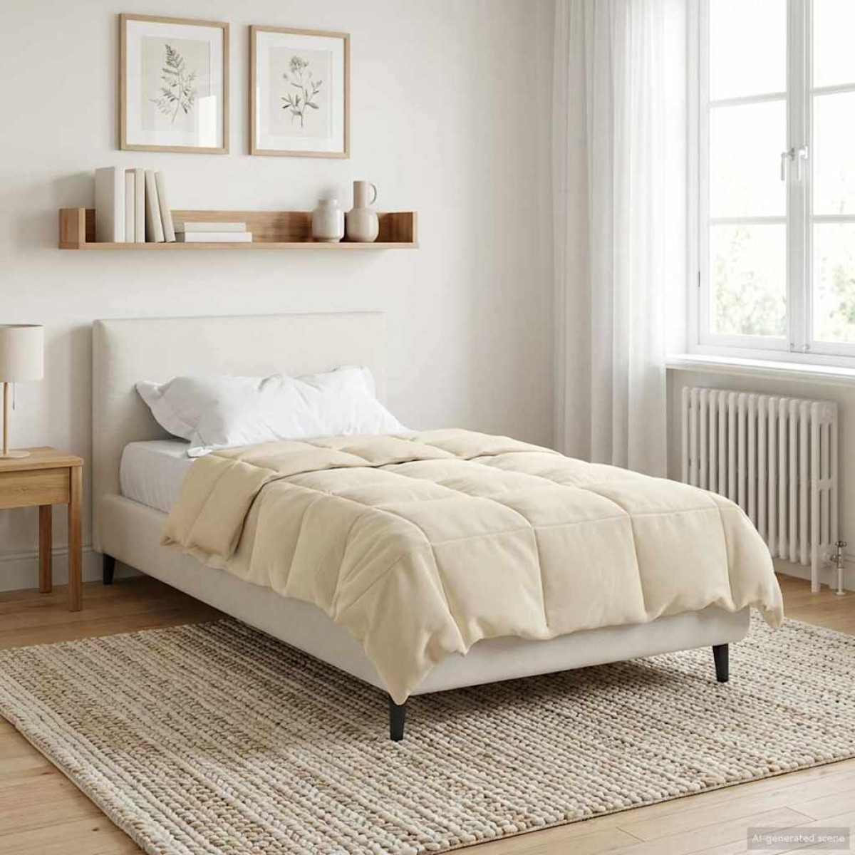 vidaXL Κουβέρτα ολόκληρου του χρόνου 140 x 220 cm 4 Εποχές Κρεμ