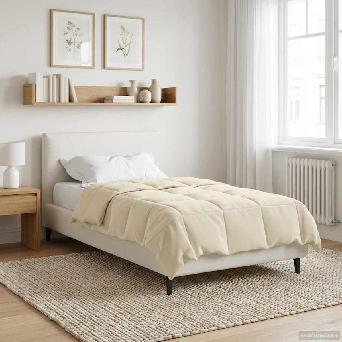 vidaXL Κουβέρτα ολόκληρου του χρόνου 155 x 220 cm 4 Εποχές Κρεμ
