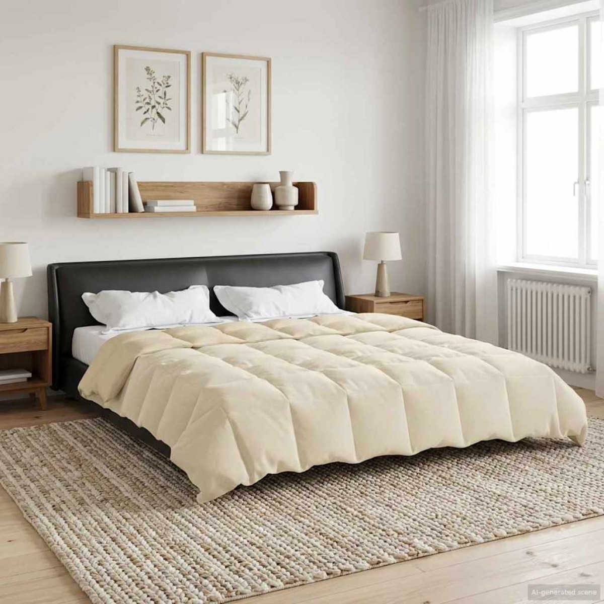 vidaXL Κουβέρτα ολόκληρου του χρόνου 200 x 220 cm 4 Εποχές Κρεμ