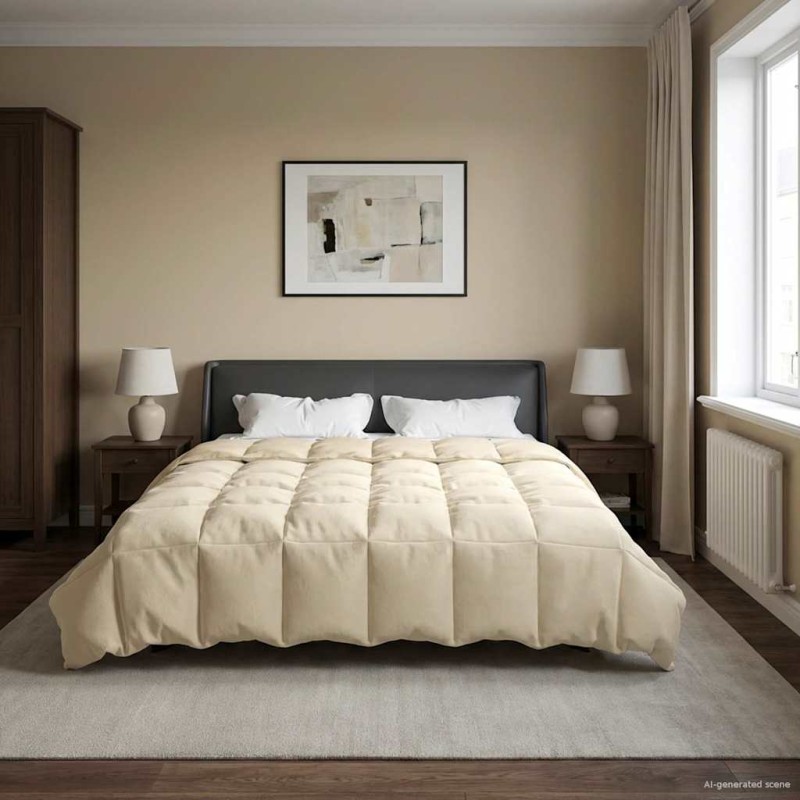 vidaXL Κουβέρτα ολόκληρου του χρόνου 200 x 220 cm 4 Εποχές Κρεμ
