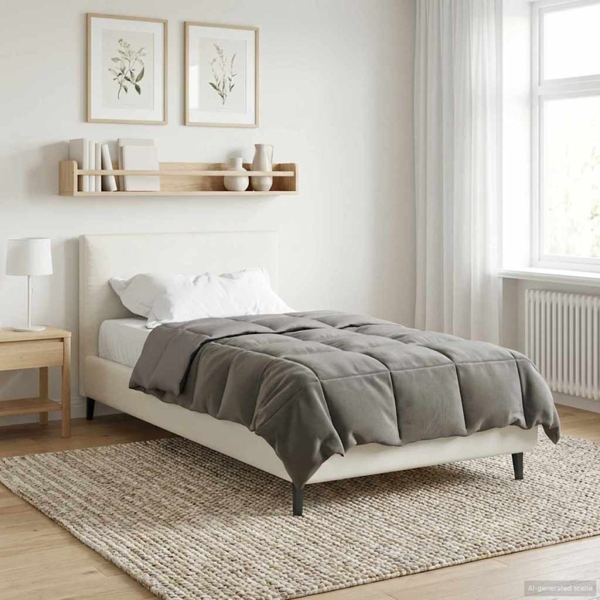 vidaXL Χειμερινό Παπλωματοθήκη 135 x 200 cm Χειμώνας Ανοιχτό γκρι