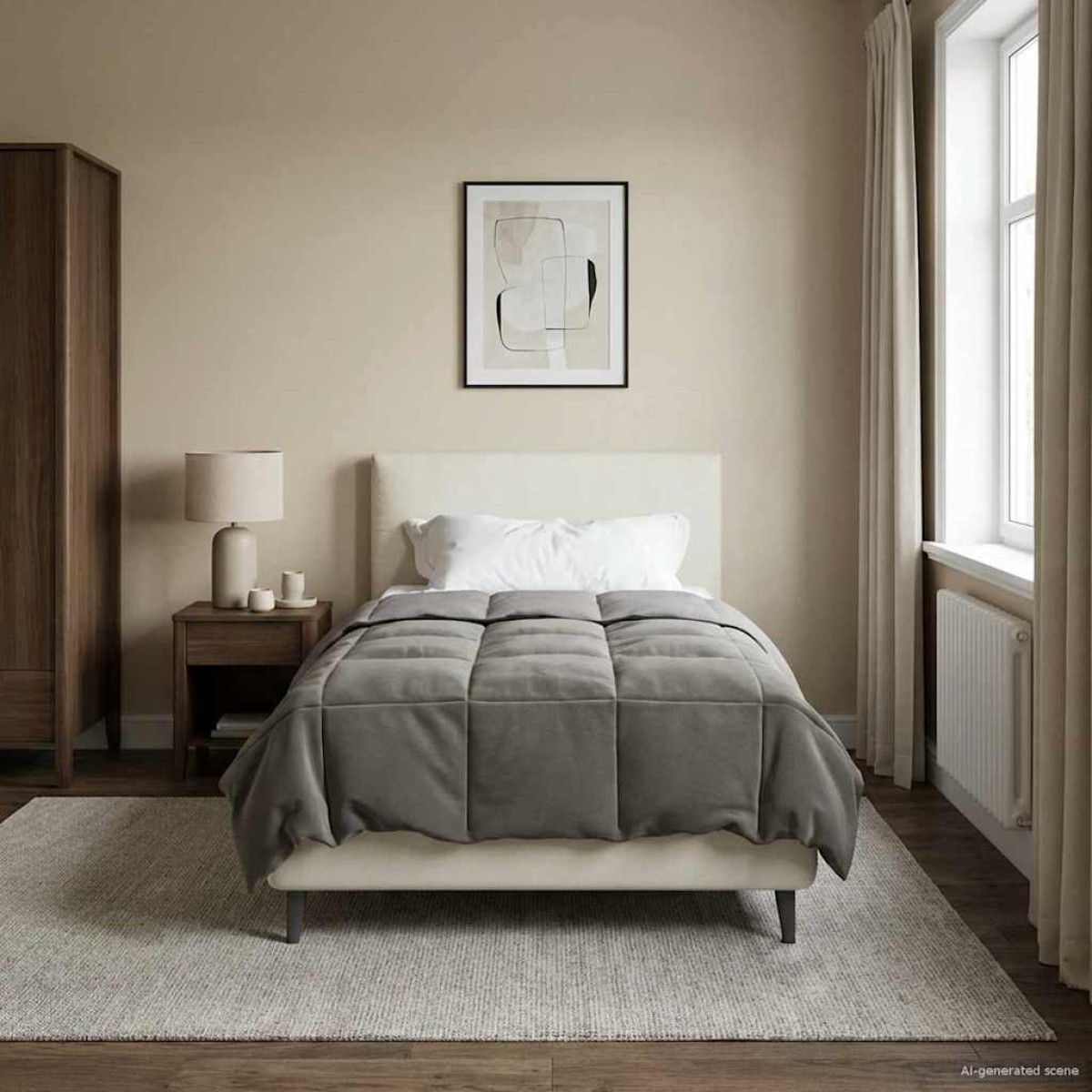 vidaXL Χειμερινό Παπλωματοθήκη 135 x 200 cm Χειμώνας Ανοιχτό γκρι