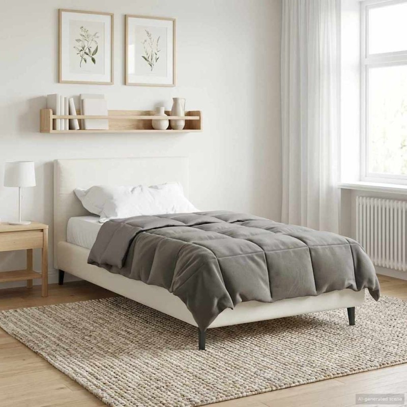 vidaXL Χειμερινό Παπλωματοθήκη 135 x 200 cm Χειμώνας Ανοιχτό γκρι