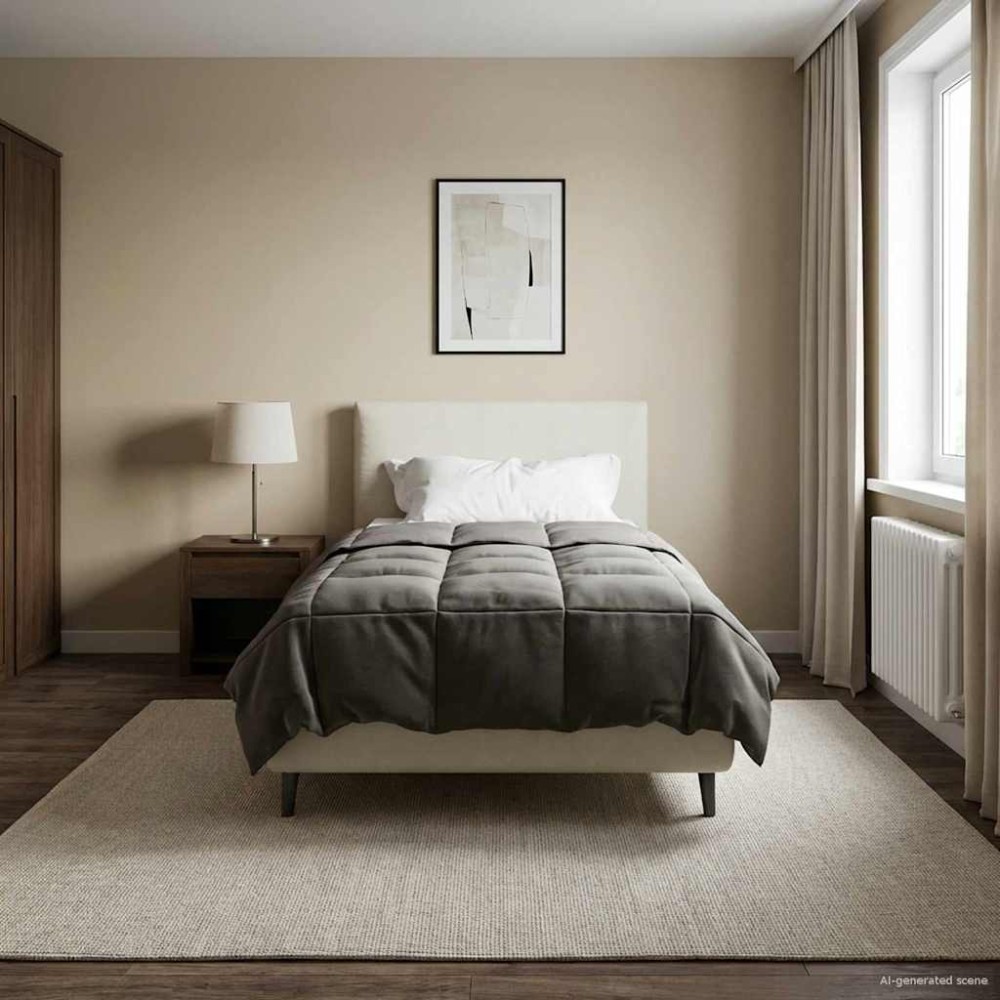 vidaXL Χειμερινό Παπλωματοθήκη 140 x 220 cm Χειμώνας Ανοιχτό γκρι