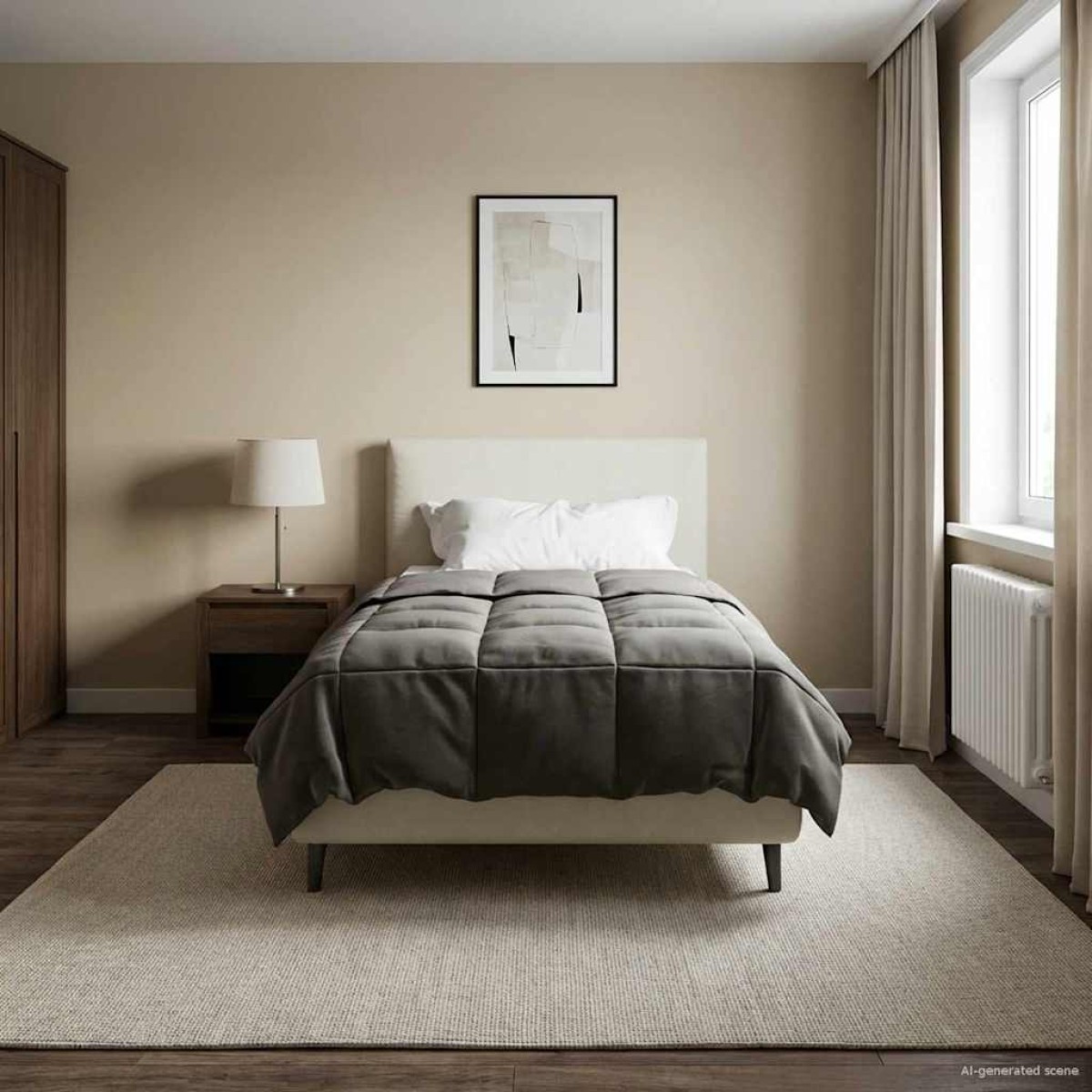 vidaXL Χειμερινό Παπλωματοθήκη 140 x 220 cm Χειμώνας Ανοιχτό γκρι