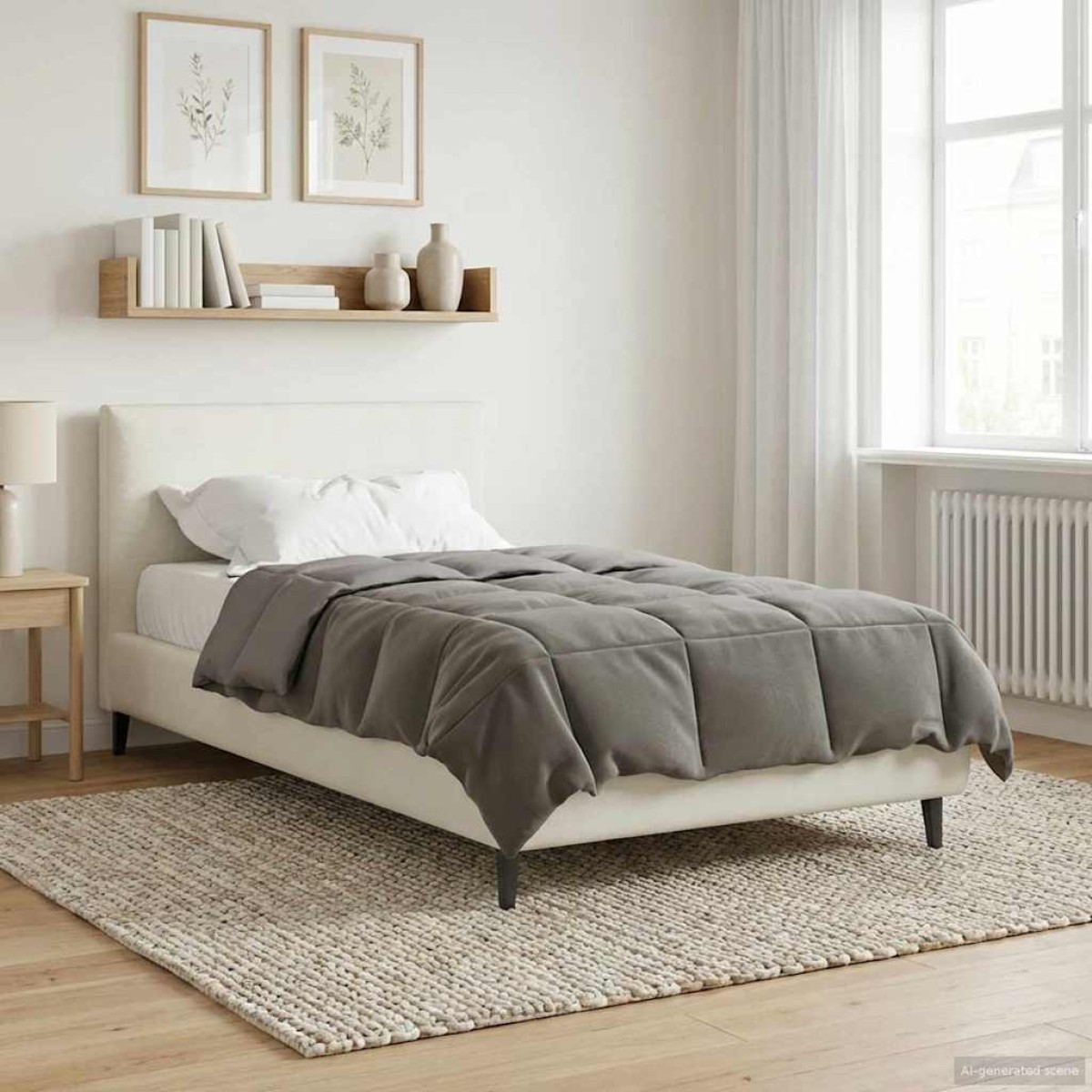 vidaXL Χειμερινό Παπλωματοθήκη 140 x 220 cm Χειμώνας Ανοιχτό γκρι