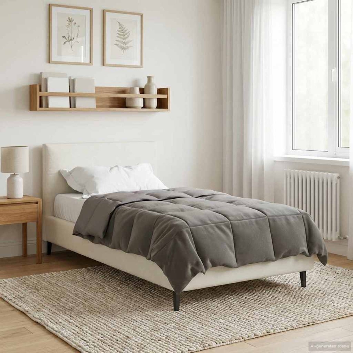 vidaXL Χειμερινό Παπλωματοθήκη 155 x 200 εκ. Χειμώνας Ανοιχτό γκρι