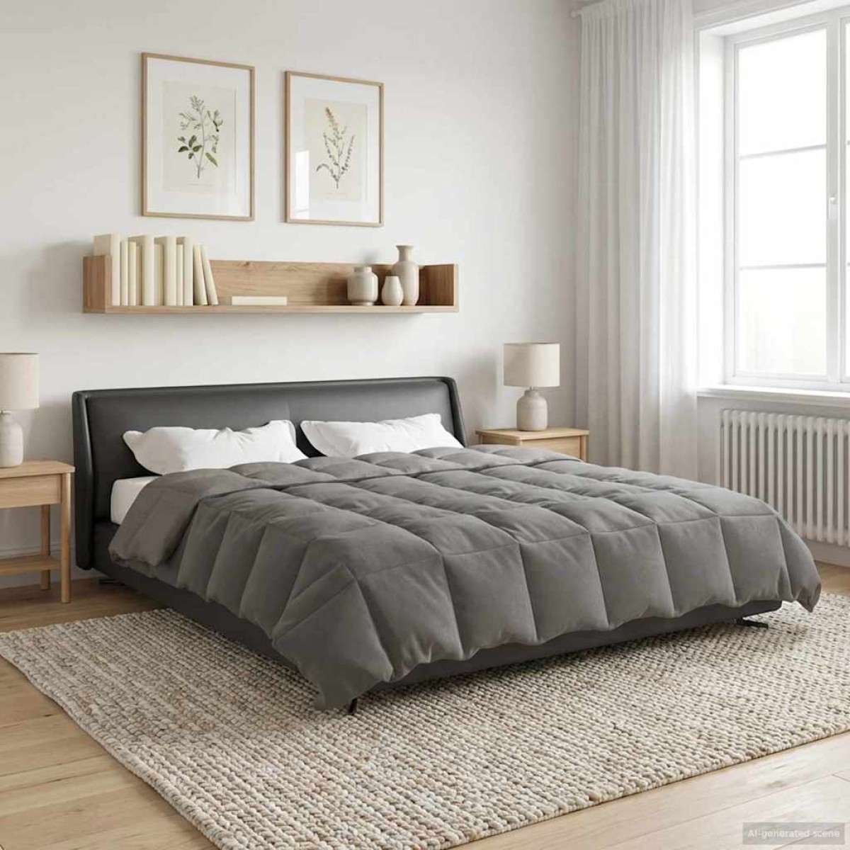vidaXL Χειμερινό Παπλωματοθήκη 200 x 200 cm Χειμώνας Ανοιχτό γκρι