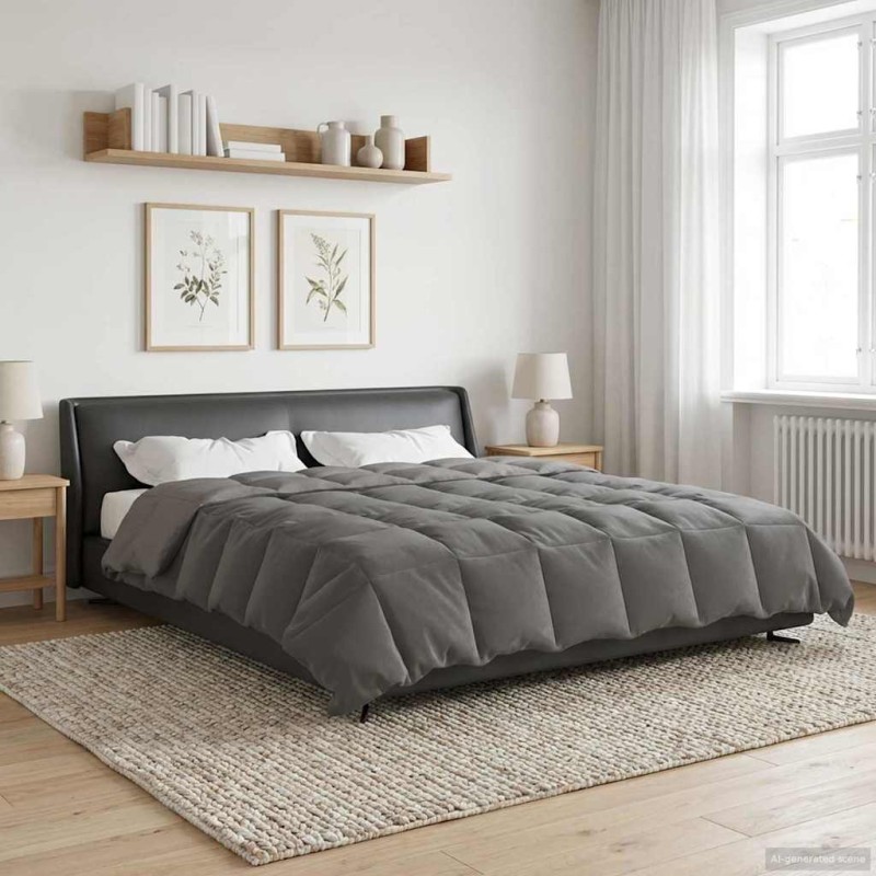 vidaXL Χειμερινό Παπλωματοθήκη 200 x 240 cm Χειμώνας Ανοιχτό γκρι