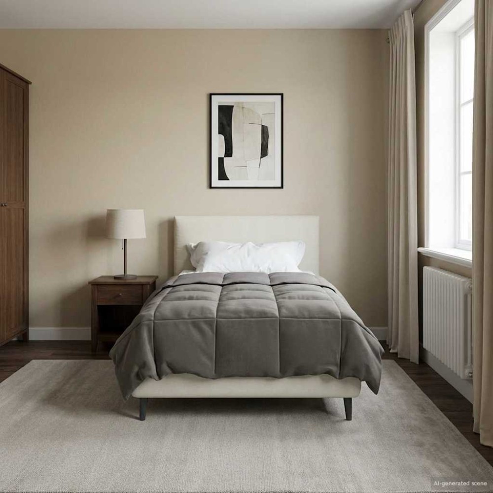 vidaXL Χειμερινό Παπλωματοθήκη 140 x 220 cm Χειμώνας Ανοιχτό γκρι