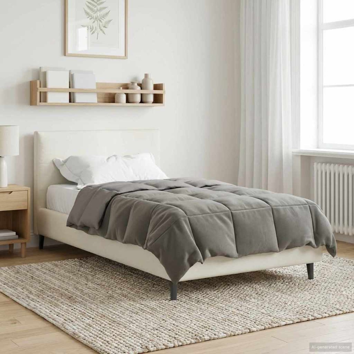 vidaXL Χειμερινό Παπλωματοθήκη 140 x 220 cm Χειμώνας Ανοιχτό γκρι